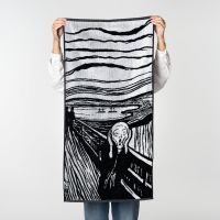 Håndkle. Edvard Munch, «Skrik», sort/hvit